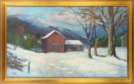 Landscape Oil On Canvas, Signature George William Sotter