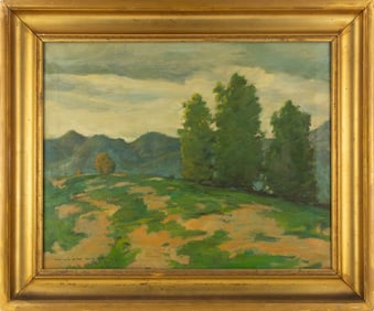 Landscape Oil On Canvas, Signature William Wendt