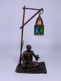 An Antique Austrian Orientalist Bronze Lamp