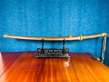 A World War 2 WWII Officer's Hand-Forged Gendaito Japanese Samurai Katana Sword, Signed Noshu Ju Ama
