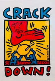 A Print of Crack Down!, Attributed to Keith Haring