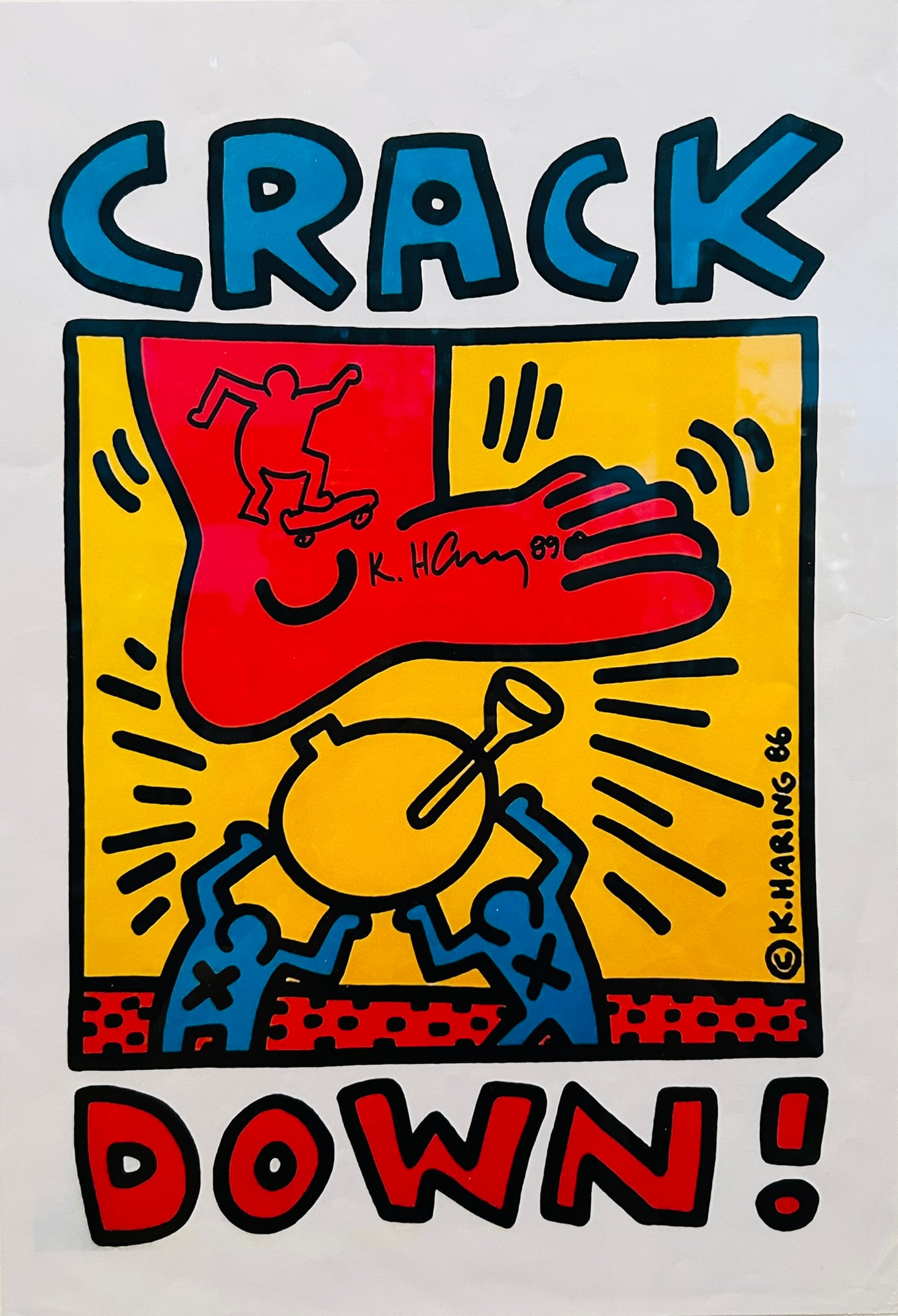 A Print of Crack Down!, Attributed to Keith Haring (1 of 5)