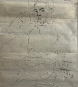 A Sketch of a Lady, Signature Nguyen Van Long 1967