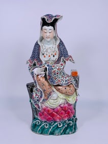 A Chinese Famille Rose Figure of Guanyin