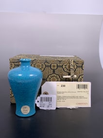 Christie's and Sotheby's Provenance: A Small Robin's-Egg-Glazed Vase, Meiping, Yongzheng Mark and of