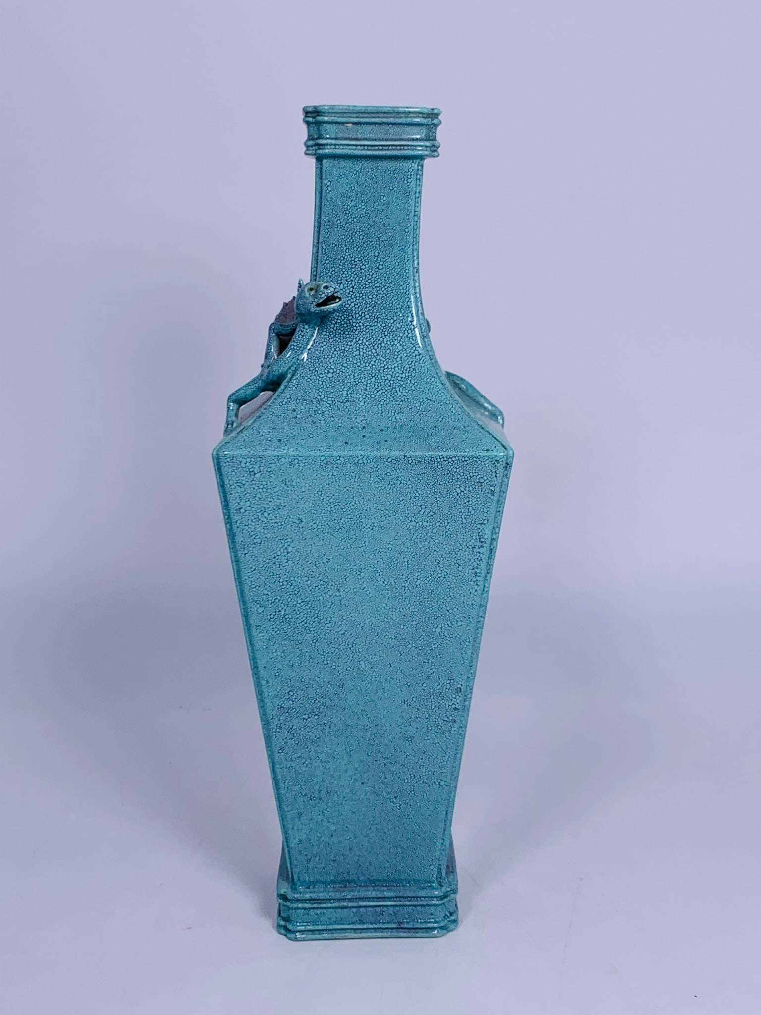 A Chinese 'Robin's Egg'-Glazed Square Vase, The Jiangxi Porcelain Company Mark, Guangxu Period, Qing (1 of 16)