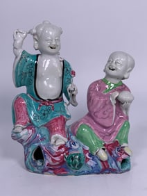 Freeman's/Hindman Provenance: A Chinese Export Porcelain Figural Group of 'Hehe Erxian', 18th