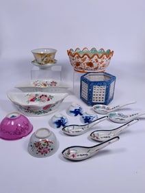A Group of Sixteen Chinese Pottery/Porcelain Objects
