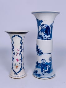 Two Chinese Porcelain Gu-Form Vases