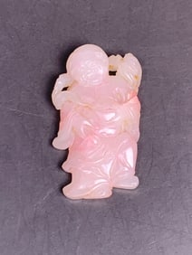 A Chinese Carved White Jade Figure of Liu Hai