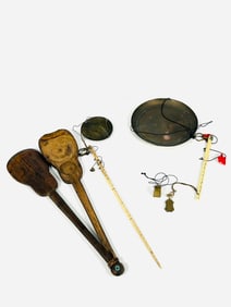 Two Chinese Vintage Copper Scales and Two Weights