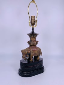 A Bronze Figural Group of Elephant and Turtle