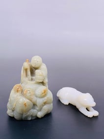 Two Carved Jade Figures