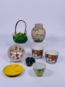 A Group of Eight Asian Porcelain Vessels