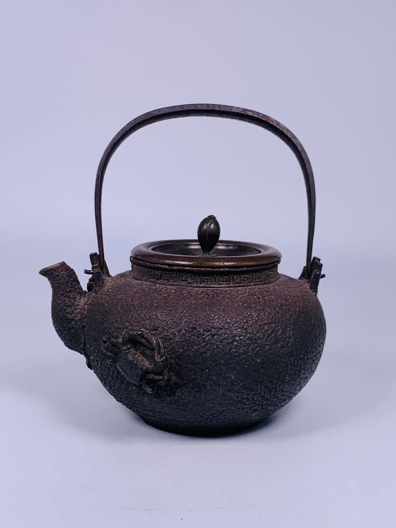 A Japanese Cast-Iron Teapot and Cover, Ryubundo Mark (1 of 11)