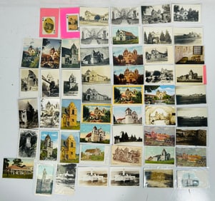 A Group of Fifty-One Postcards and Two Poker Cards of Monuments in California