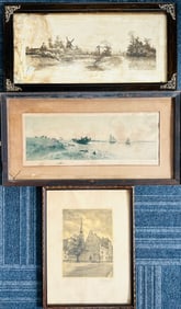 Three Prints/Etchings of Landscape