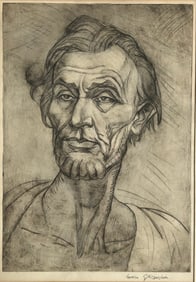 A Print of Portrait of Lincoln, Signature Enoch-Henryk Glicenstein