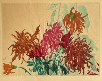 A Painting of Chrysanthemums, Signature Stanley R. Wilson