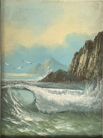 A Painting of Ocean Waves, Signature C. Ray