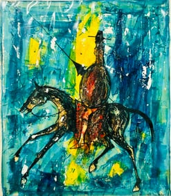 A Painting of Don Quixote on Horseback, Signature Pierre Mas