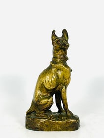 A Bronze Figure of a German Shepherd, Signed T. Cartier and with a Foundry Mark