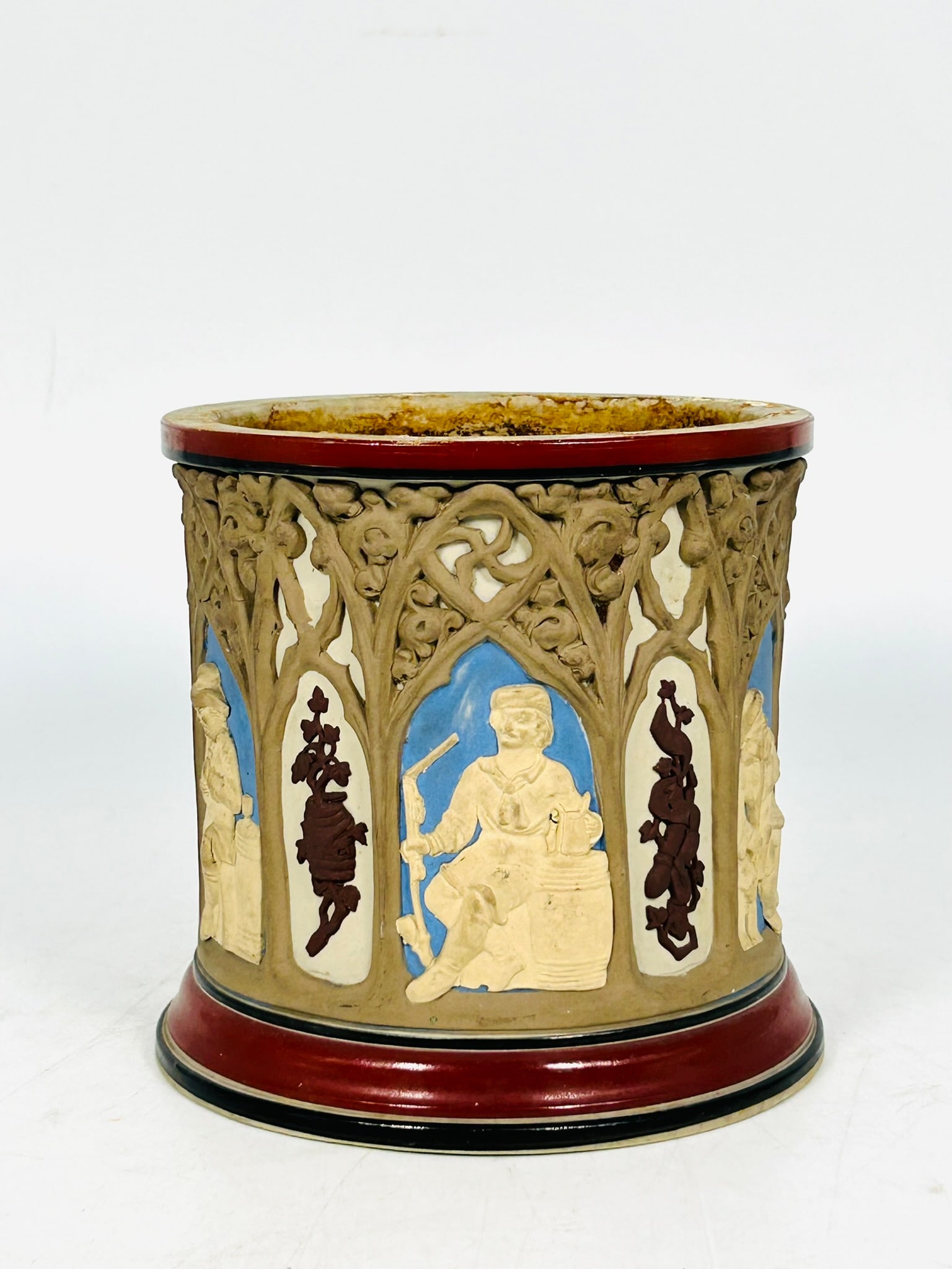 A German Mettlach Villeroy & Boch Tobacco Jar, Possibly 1842-1860 (1 of 14)