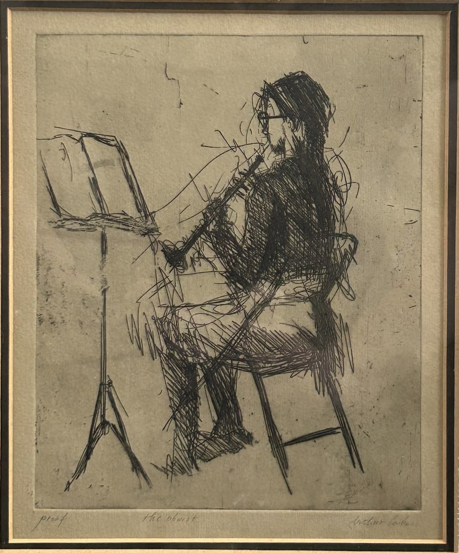 An Etching 'the Oboist', Signature Arthur Morris Cohen (1 of 10)