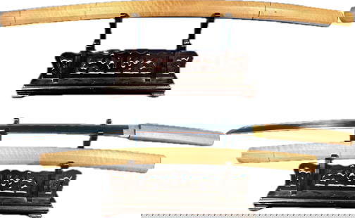 A Japanese Samurai Sword Wakizashi, not Katana, Signed Fujiwara Sukechika and Dated: Signed Bushu ju Fujiwara Sukechika, Nanban-tetsu-wo-motte kore-wo tsukuru, and dated hachigatsu kichijitsu. In very nice condition, polish is exceptional, no nicks, wavy temper line, nice honoki shira
