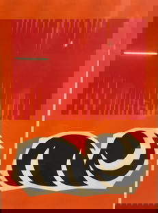 A Print of 'Red Over Me', Signature Harold Krisel: Originally created by Harold Krisel. With a signature and a date to the lower side. Harold Krisel (1920?1995) was a Brooklyn-born artist and architect who studied at the New Bauhaus in Chicago after s