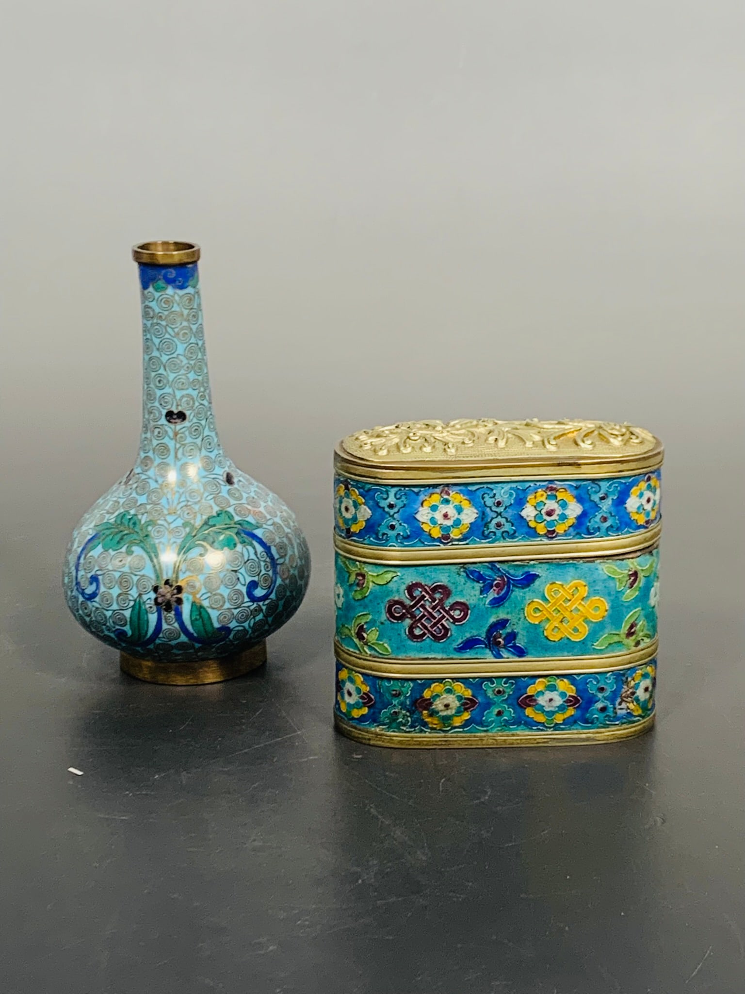 Two Chinese Cloisonne Enamel Objects (1 of 13)