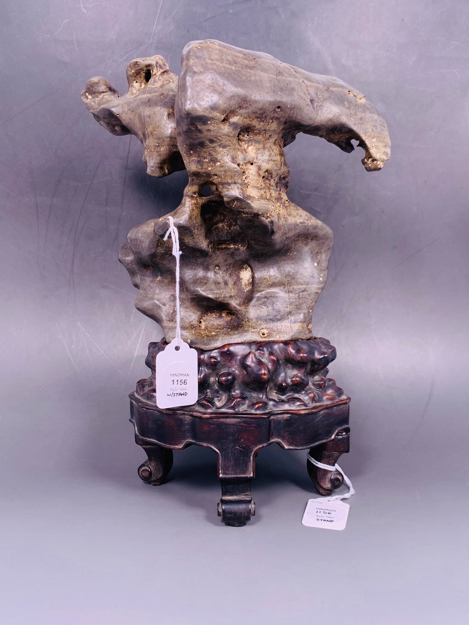 Freeman?s/Hindman Provenance: A Chinese Taihu Scholar's Rock, Artist's Signature (1 of 12)