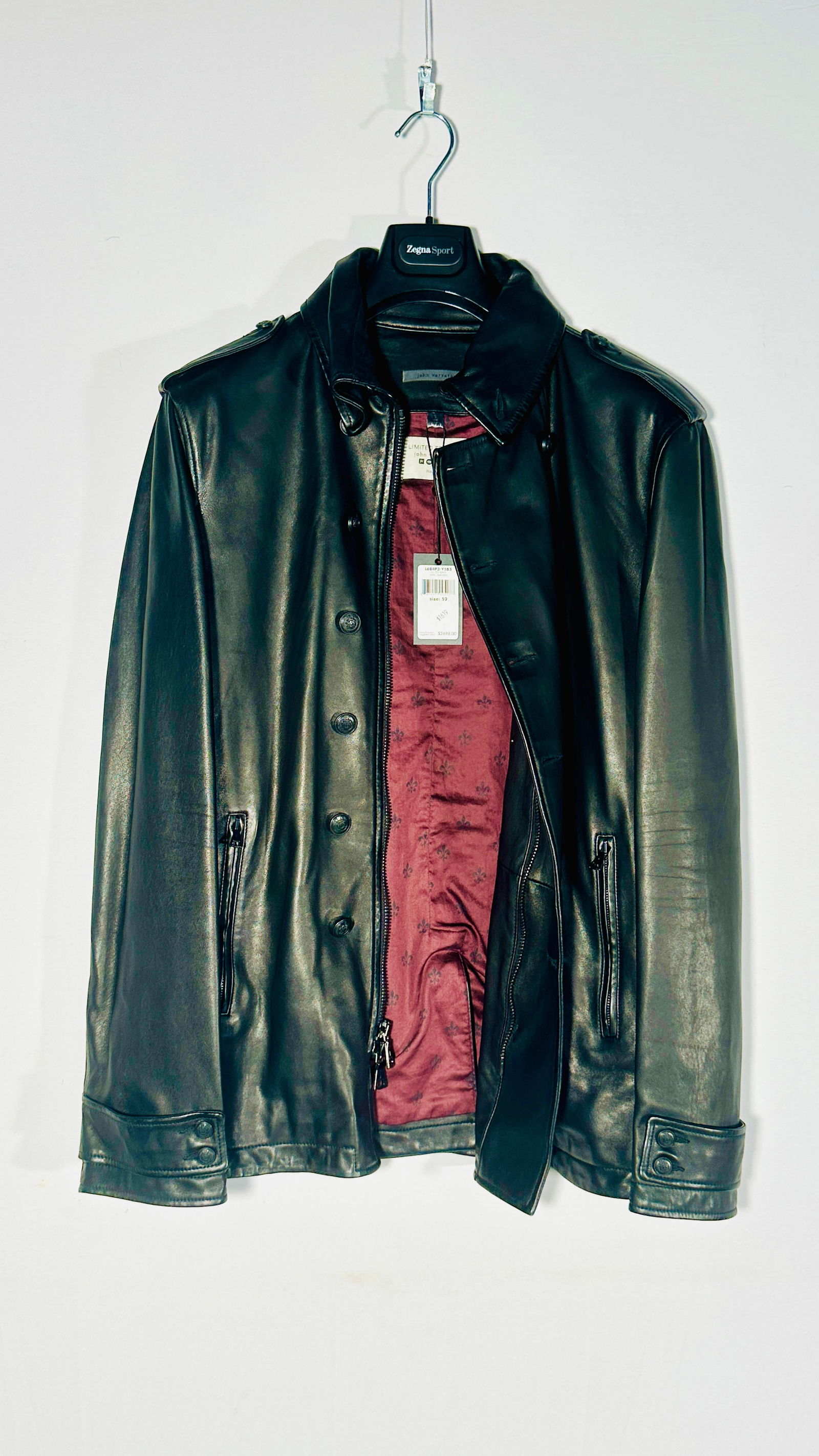 A John Varvatos Men's Lambskin Leather Jacket Size 52 (1 of 15)