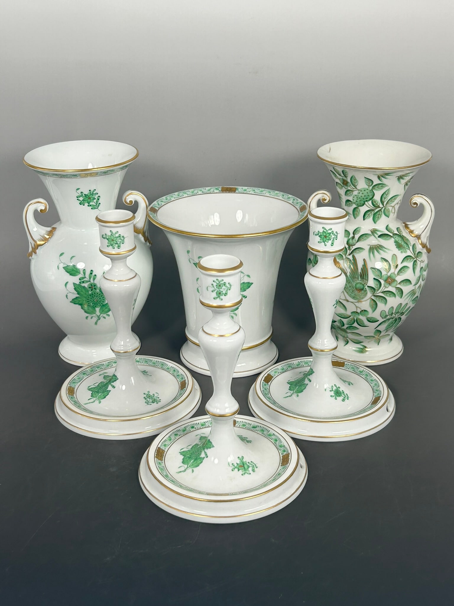 A Group of Six Herend Gilt-Decorated Porcelain Ware (1 of 19)