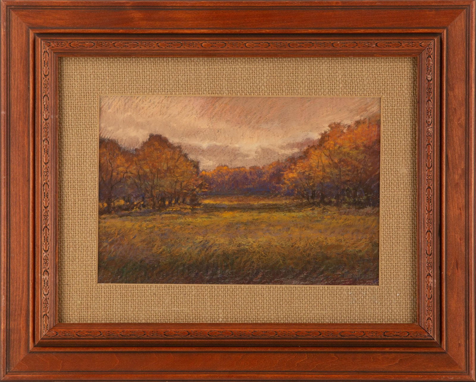 Richard Mayhew (American, 1924-) Landscape Pastel: Medium: Pastel Painting Size: 12 x 16 inches Frame Size: 16.25 x 20.25 inches Signature: Signed Artist: Richard Mayhew (American, 1924- )