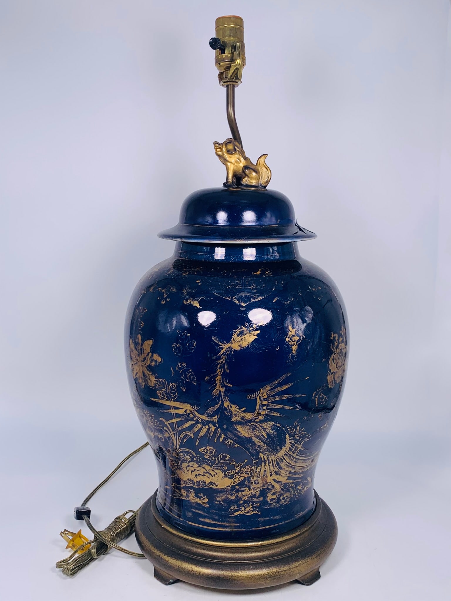 A Chinese Large Powder-Blue-Glazed and Gilt-Decorated Jar and Cover (1 of 14)