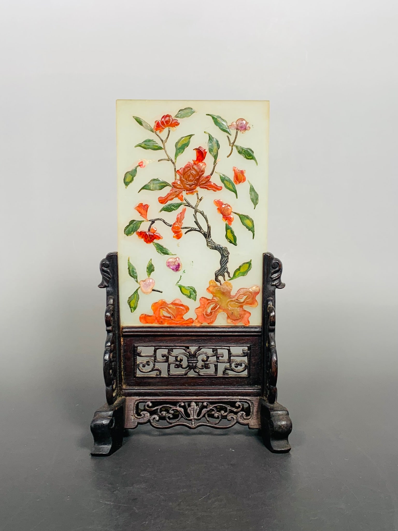 A Chinese Stone-Decorated Jade Plaque (1 of 8)