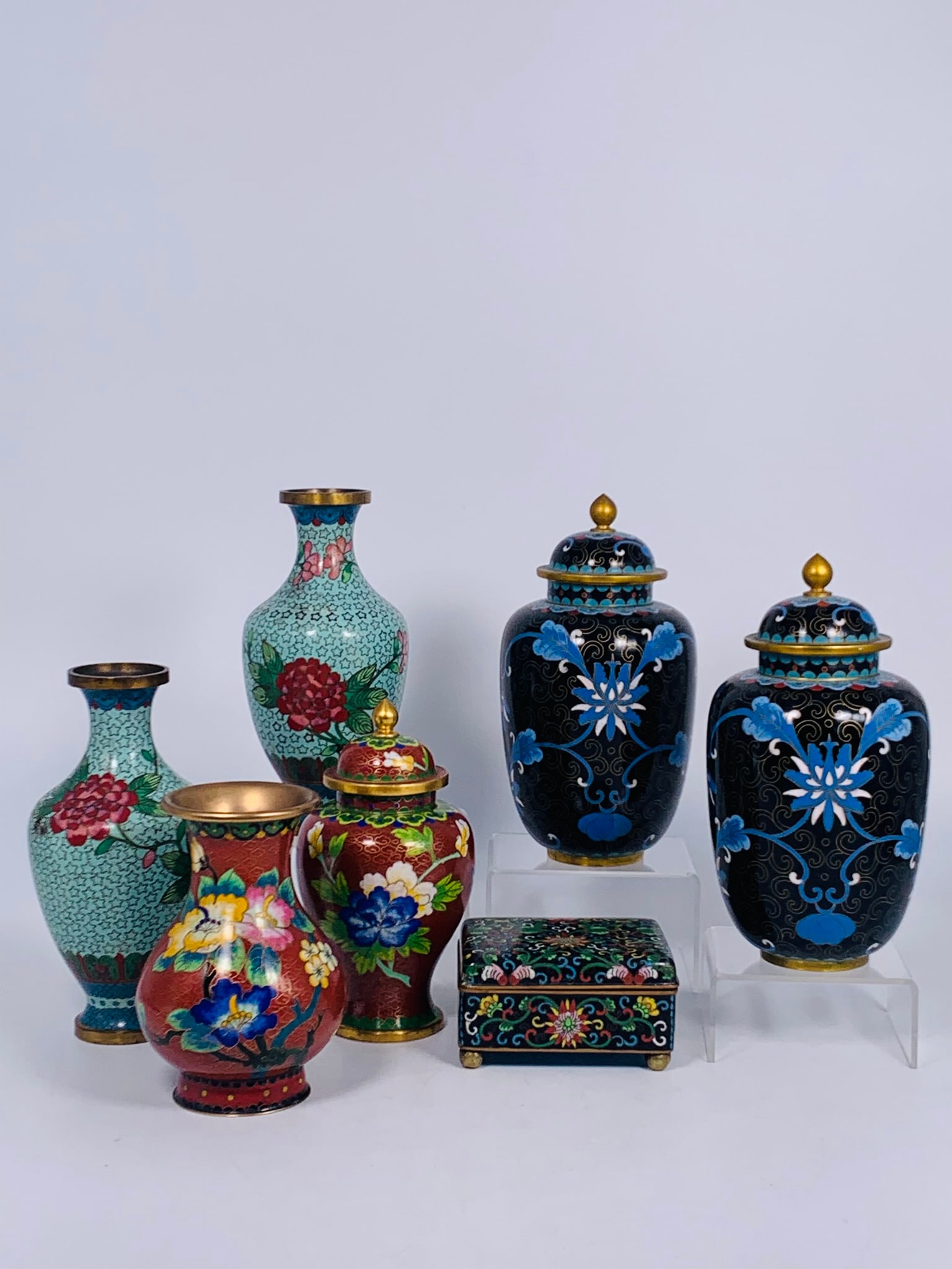 A Group of Seven Chinese Cloisonne Enamel Ware (1 of 19)