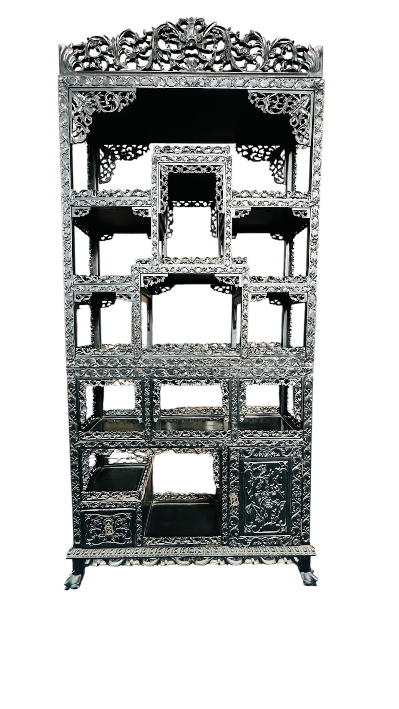 A Chinese Wood Display Cabinet, Qing Dynasty (1 of 20)