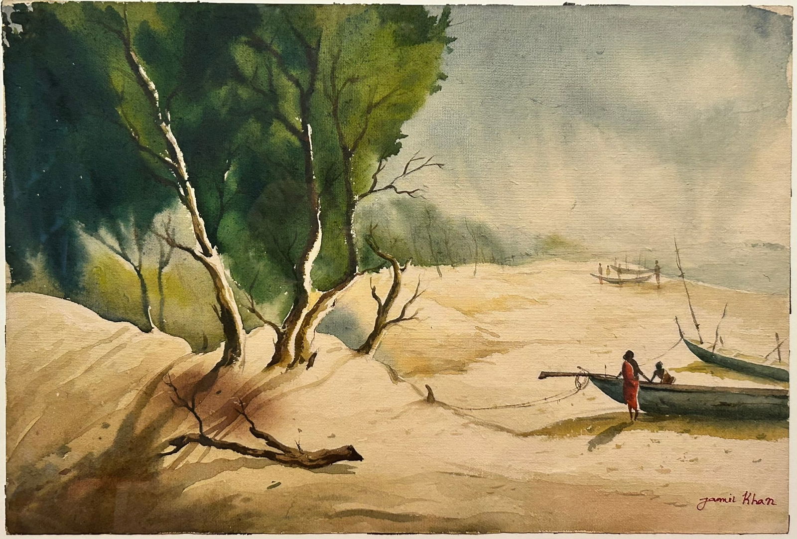 A Painting of Sea Shore, a Signature Jamil Khan (1 of 7)
