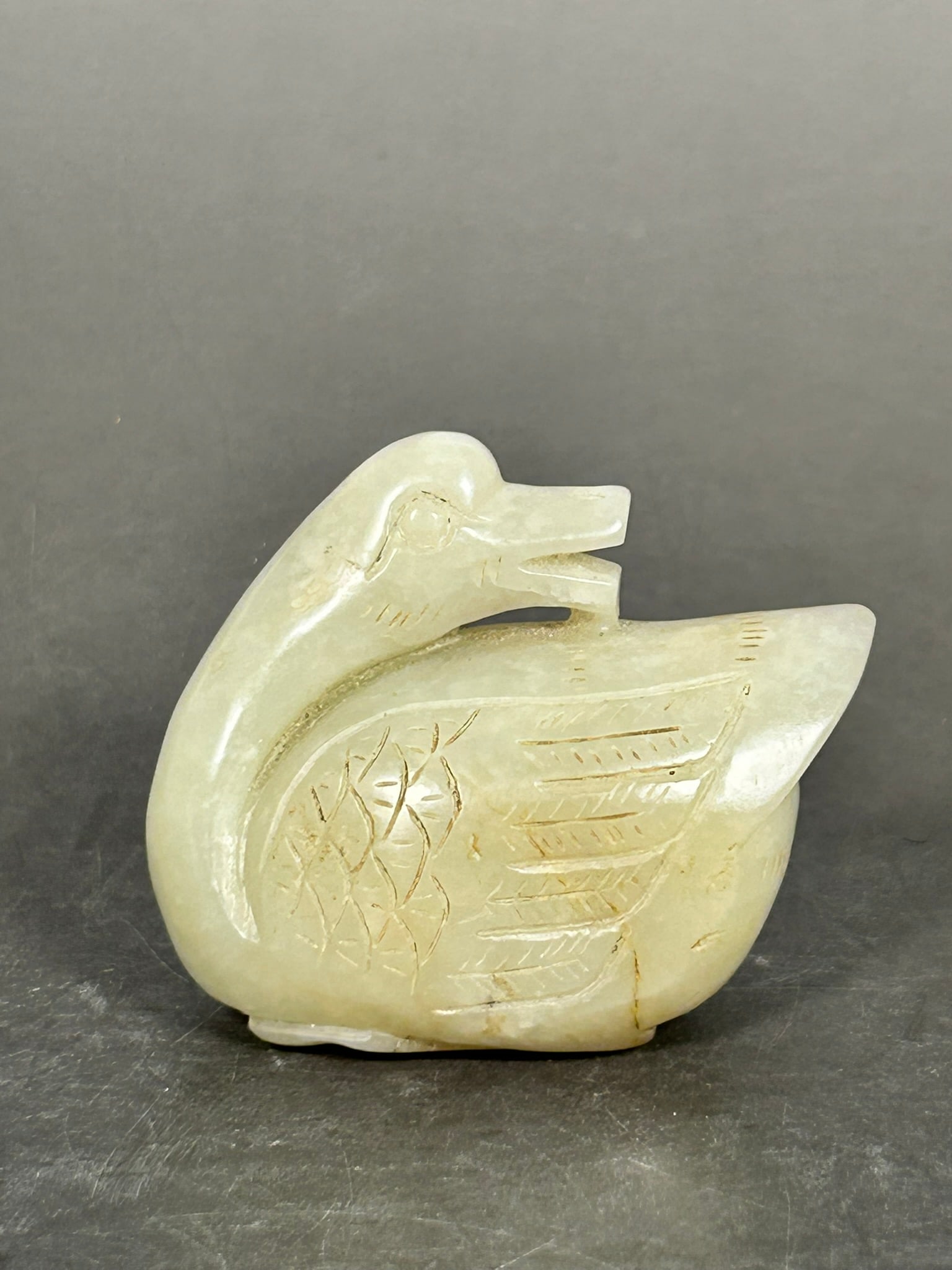 A Chinese Celadon Jade Carving of a Crane (1 of 7)