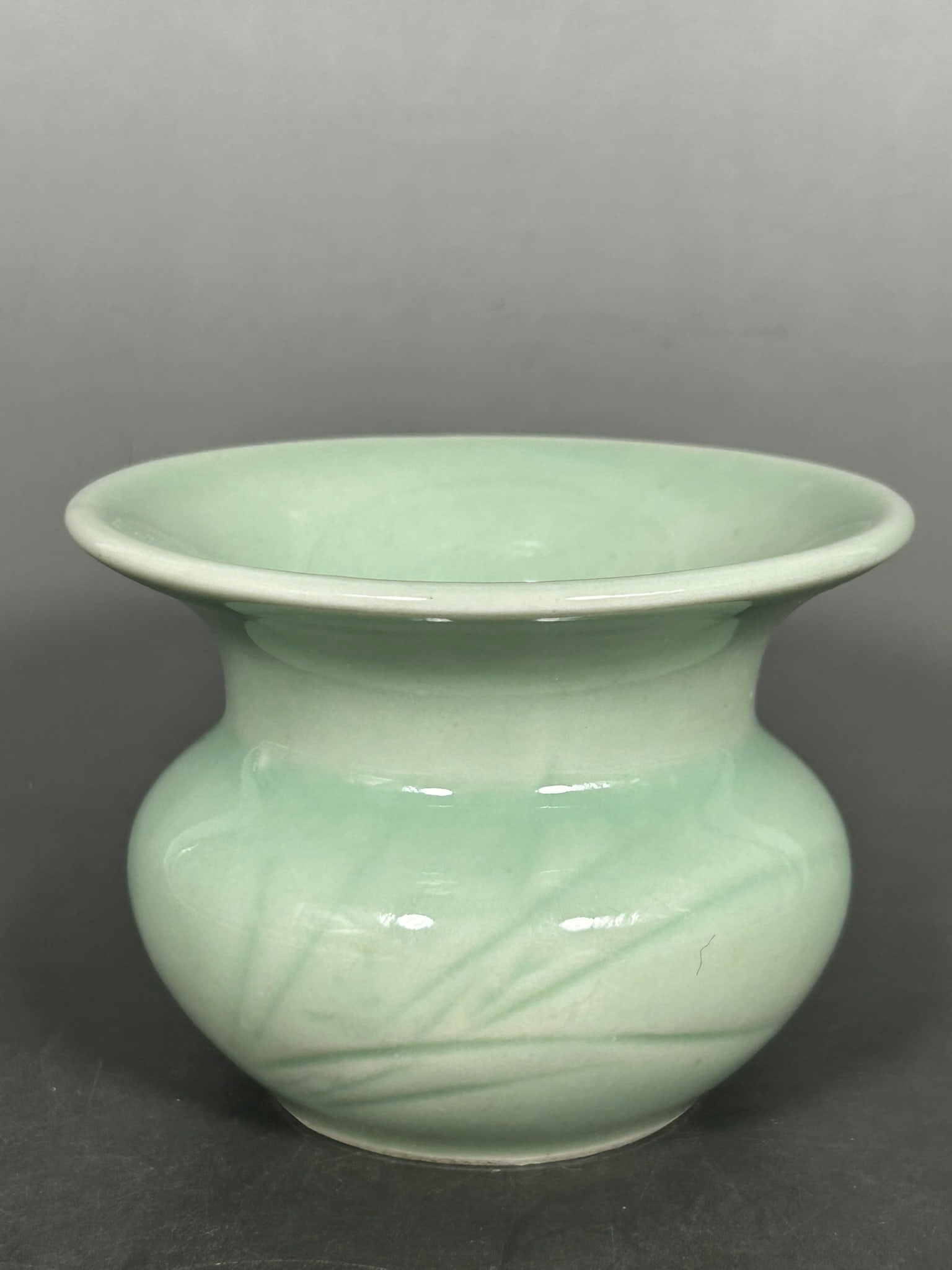 A Chinese Small Celadon-Glazed Zhadou: 3 in. high, 3.3/4 in. wide.