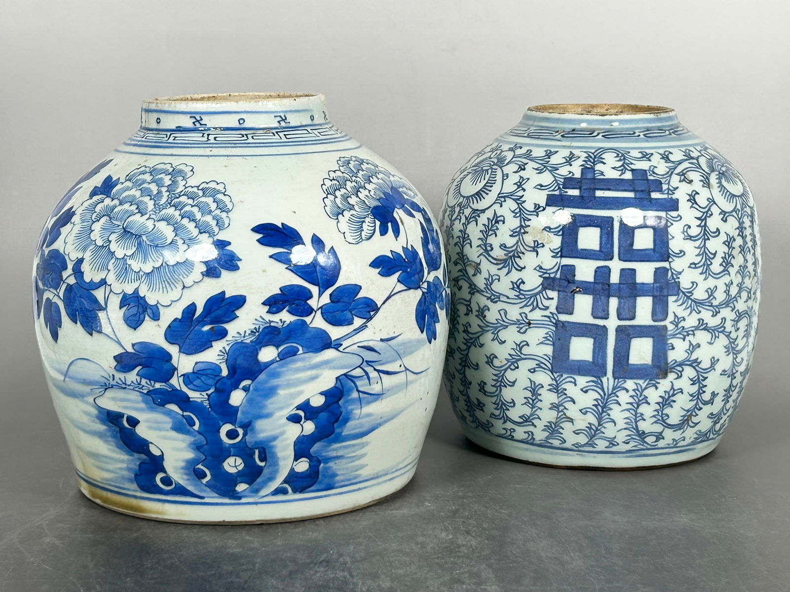 Two Chinese Blue and White Jars, Late Qing Dynasty (1 of 17)