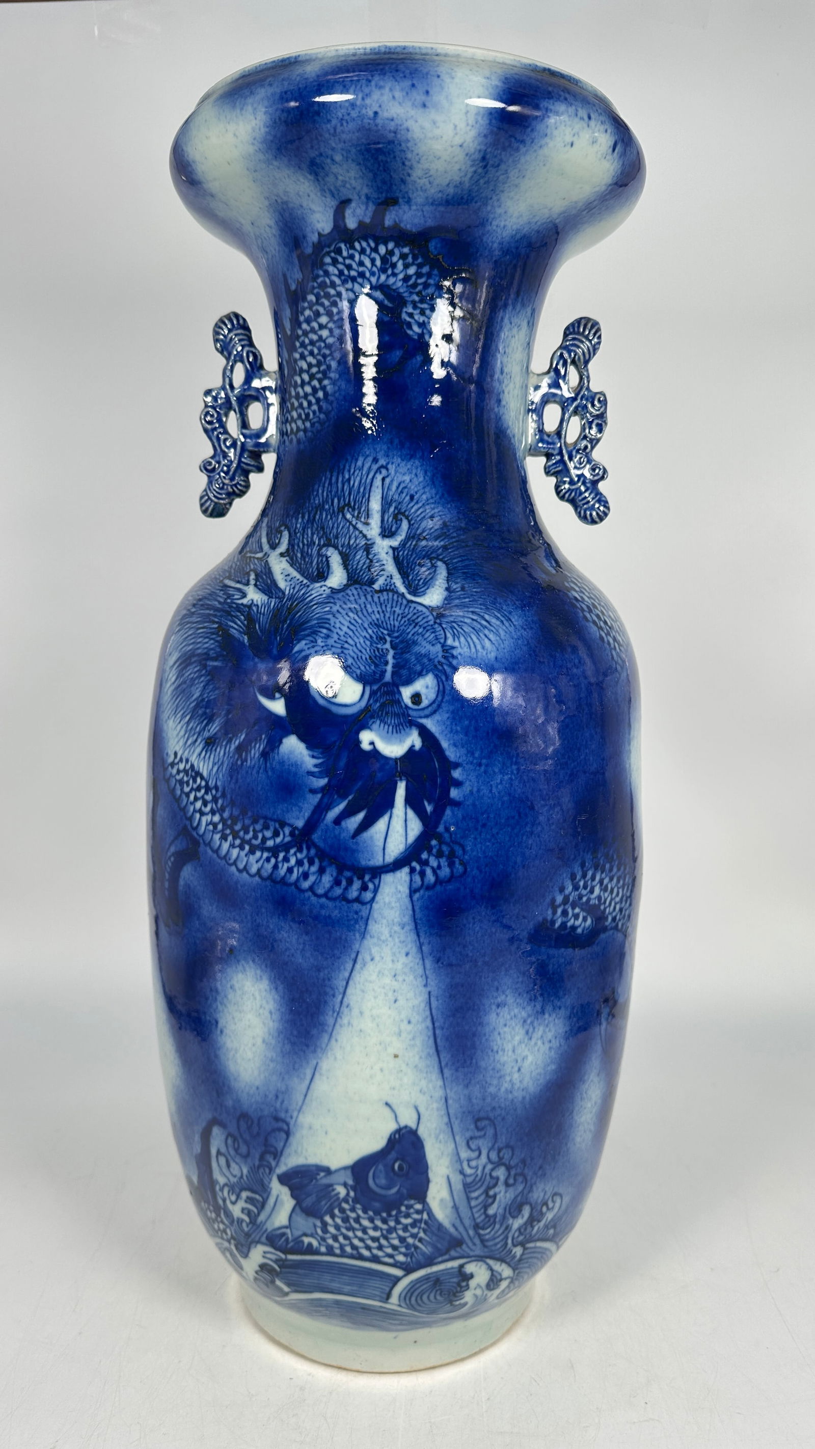 A Chinese Large Blue and White 'Dragon' Vase, Qing Dynasty (1 of 9)