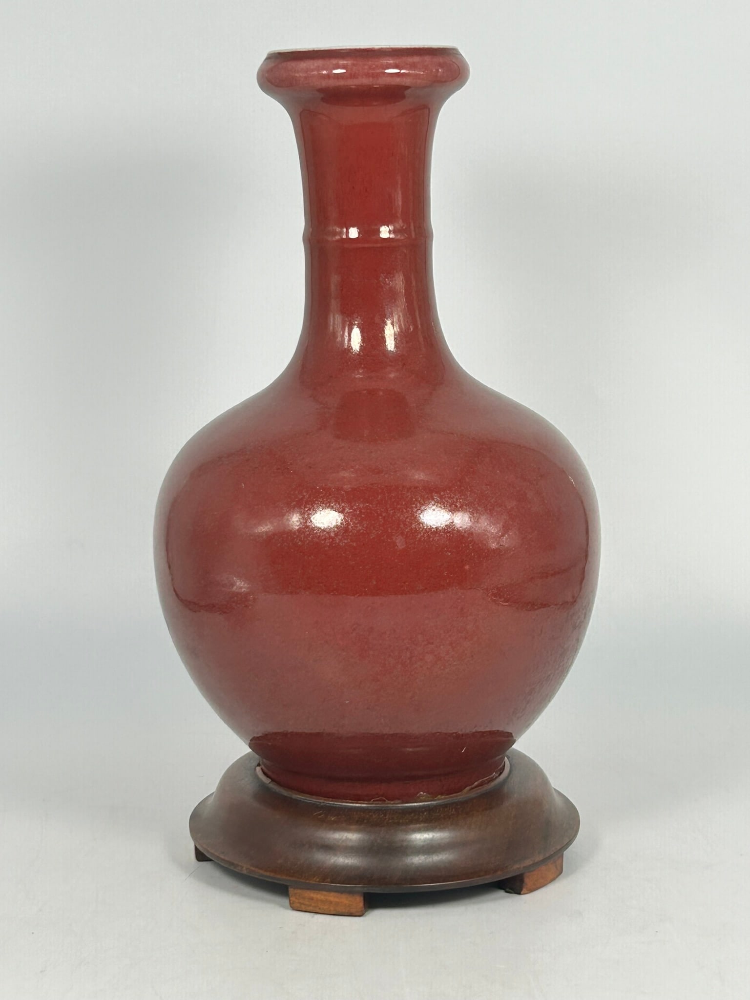 A Chinese Red-Glazed 'Bamboo-Neck' Vase (1 of 12)
