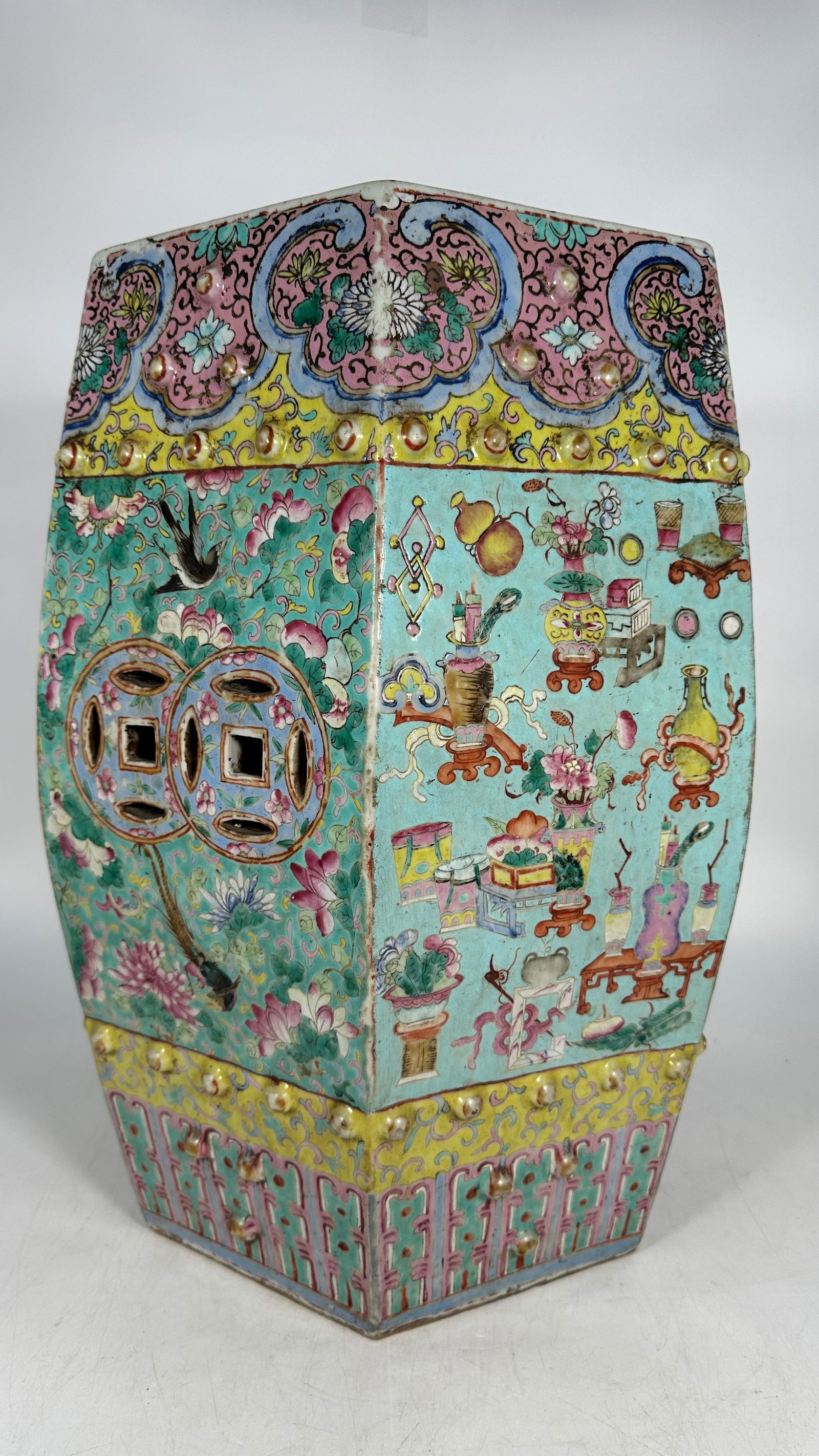 Doyle Provenance: A Chinese Famille Rose Garden Stool (1 of 9)