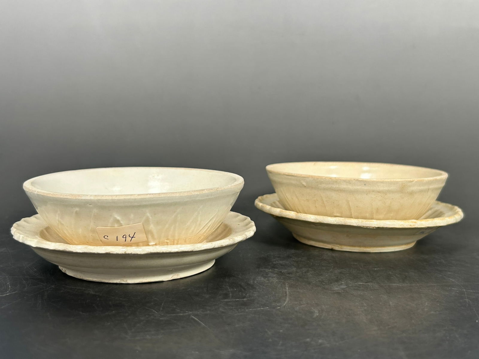 A Group of Four Small Chinese White-Glazed Pottery Bowls and Dishes (1 of 15)