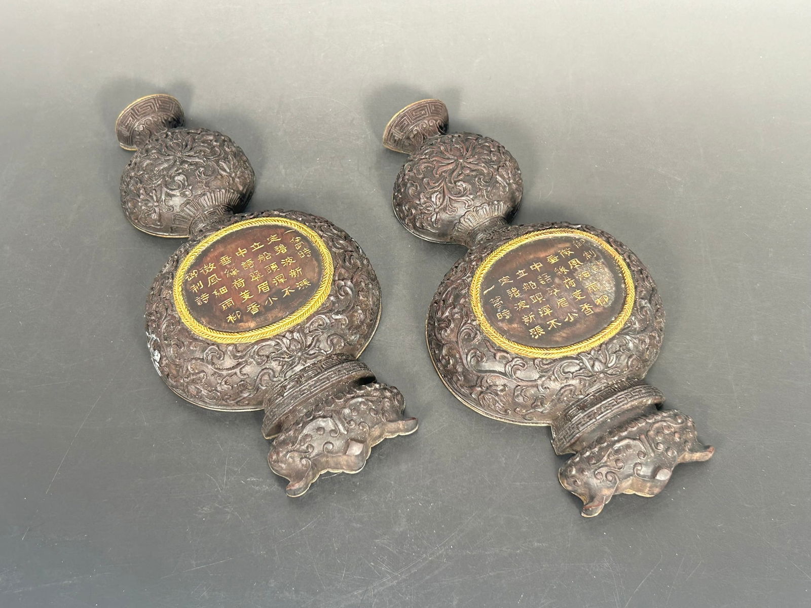 A Pair of Chinese Carved Wood Wall Vases (1 of 11)