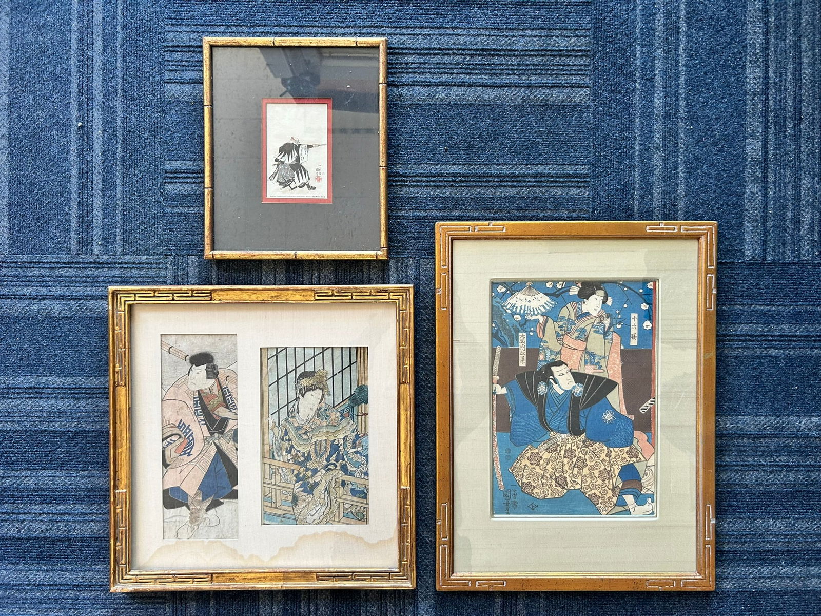 A Group of Three Japanese Reproduction Woodblock Prints (1 of 11)