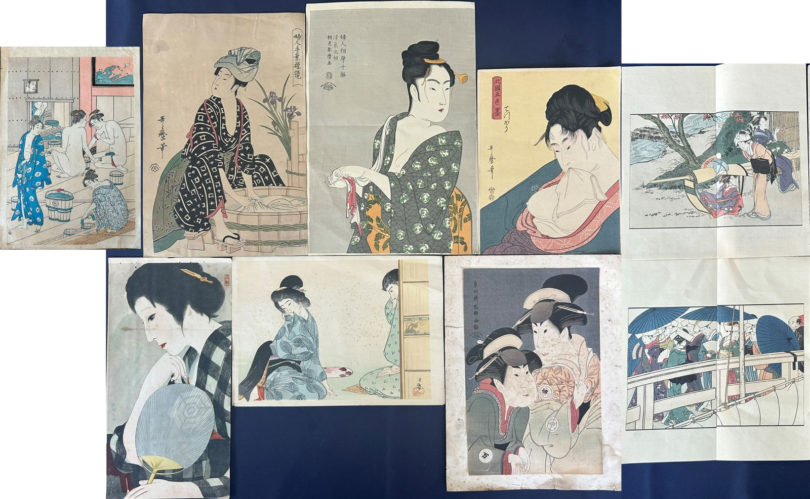 A Group of Nine Japanese Woodblock Prints (1 of 10)
